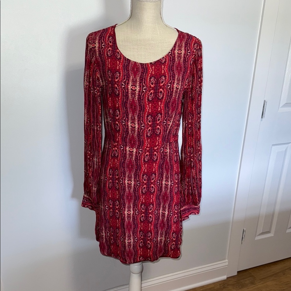 Sanctuary Elegant Red Patterned Dress